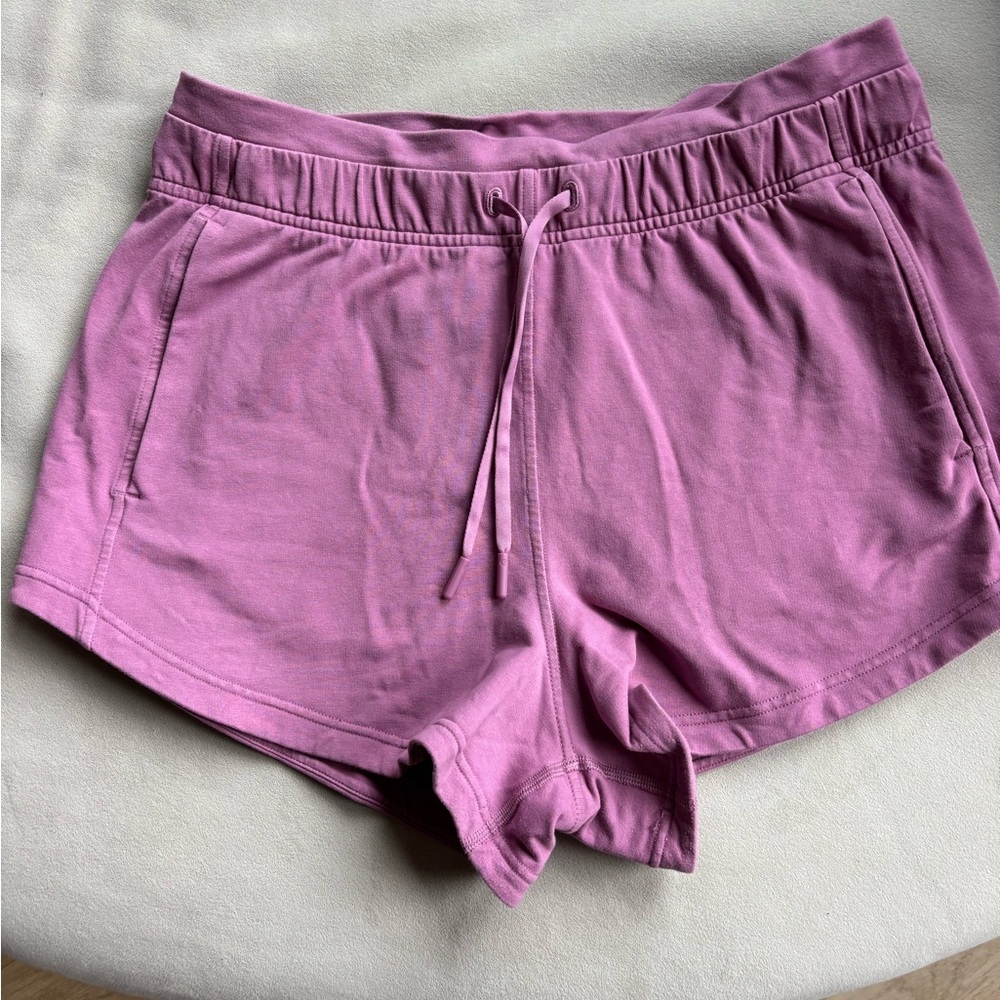Lululemon pink Athletic Shorts with Elastic Waistband and Drawstring.